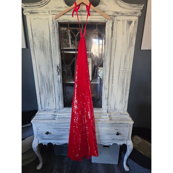 NWT Le Superbe Red Sequin Midi Dress - Size 8 - Picture 5 of 5